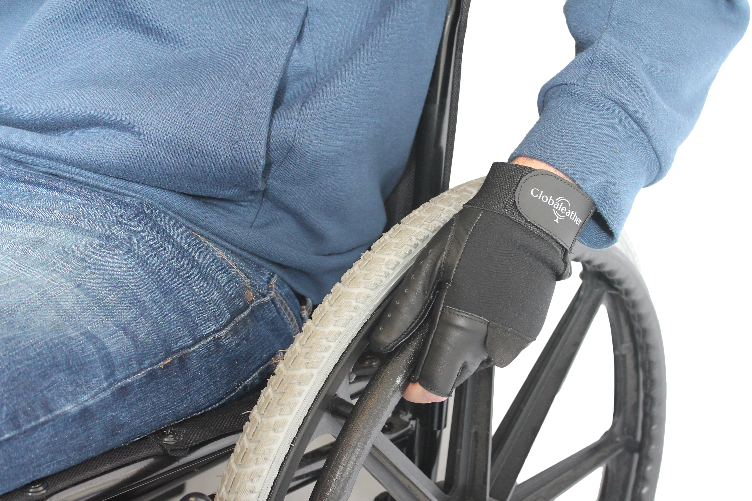 Black or Brown Wheelchair Gloves Made from Leather.